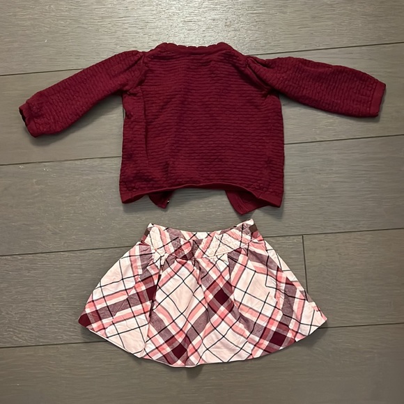 Janie and Jack Girls Matching Sweater and Skirt - Raspberry - 6-12 Months - Picture 4 of 5